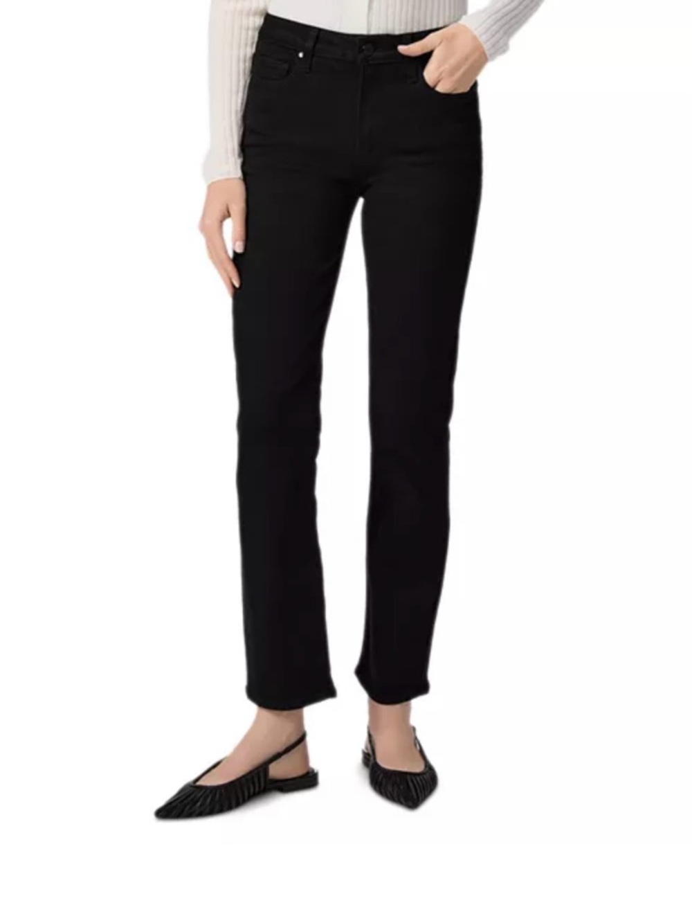 PAIGE Black Straight-Leg Jeans